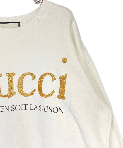 GUCCI（グッチ）GUCCI (グッチ) スウェットロゴトレーナー ベージュ サイズ:Mの古着・服飾アイテム