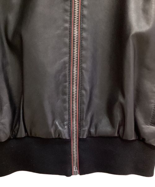 GUCCI（グッチ）GUCCI (グッチ) フーデッドレザージャケット ブラック サイズ:46の古着・服飾アイテム