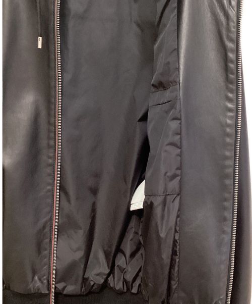 GUCCI（グッチ）GUCCI (グッチ) フーデッドレザージャケット ブラック サイズ:46の古着・服飾アイテム
