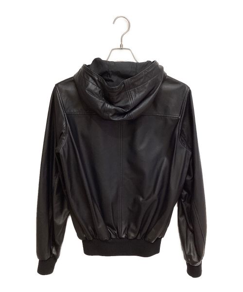GUCCI（グッチ）GUCCI (グッチ) フーデッドレザージャケット ブラック サイズ:46の古着・服飾アイテム