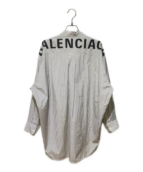 BALENCIAGA（バレンシアガ）BALENCIAGA (バレンシアガ) バックロゴストライプブラウス ホワイト サイズ:34の古着・服飾アイテム