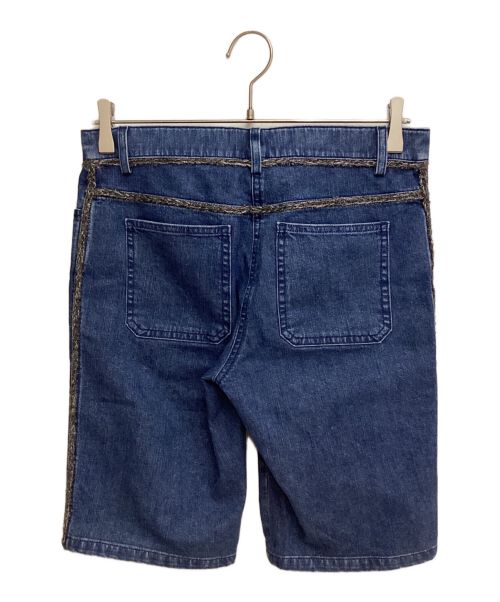 CHANEL（シャネル）CHANEL (シャネル) Silver stitch design half denim pants（シルバーステッチデザインハーフデニムパンツ） ブルー サイズ:36の古着・服飾アイテム