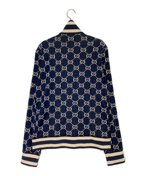 GUCCI（グッチ）GUCCI (グッチ) GG総柄トラックジャケット ネイビー サイズ:Mの古着・服飾アイテム