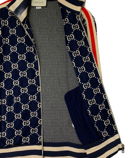 GUCCI（グッチ）GUCCI (グッチ) GG総柄トラックジャケット ネイビー サイズ:Mの古着・服飾アイテム