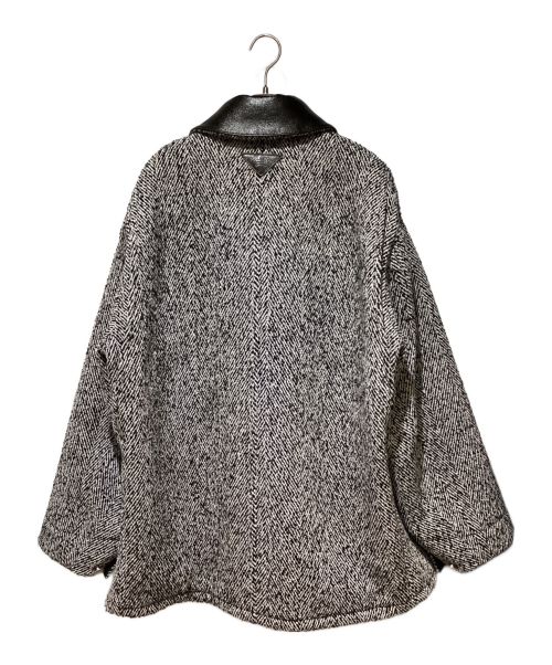 PRADA（プラダ）PRADA (プラダ) 24FW Wool blend jacket（ウールブレンドジャケット） ブラック×ホワイト サイズ:Mの古着・服飾アイテム