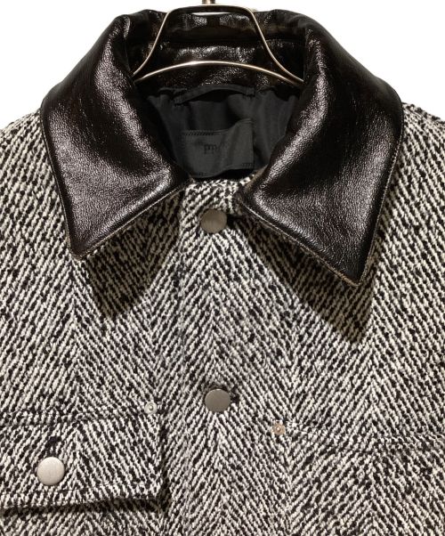 PRADA（プラダ）PRADA (プラダ) 24FW Wool blend jacket（ウールブレンドジャケット） ブラック×ホワイト サイズ:Mの古着・服飾アイテム