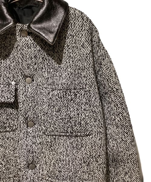 PRADA（プラダ）PRADA (プラダ) 24FW Wool blend jacket（ウールブレンドジャケット） ブラック×ホワイト サイズ:Mの古着・服飾アイテム