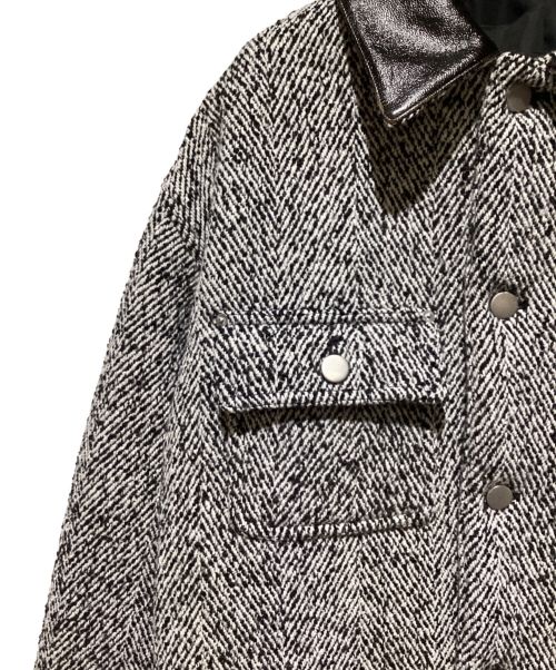 PRADA（プラダ）PRADA (プラダ) 24FW Wool blend jacket（ウールブレンドジャケット） ブラック×ホワイト サイズ:Mの古着・服飾アイテム