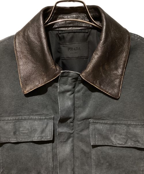 PRADA（プラダ）PRADA (プラダ) Canvas Tracker Jacket（キャンバストラッカージャケット） グレー サイズ:Lの古着・服飾アイテム
