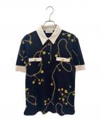 CELINEセリーヌ）の古着「総柄ブラウス」｜ブラック