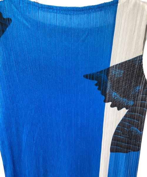 ISSEY MIYAKE（イッセイミヤケ）ISSEY MIYAKE (イッセイミヤケ) Kazumasa NAGAI (カズマサ ナガイ) Pleats One Piece Dress（プリーツワンピース） スカイブルー サイズ:3の古着・服飾アイテム