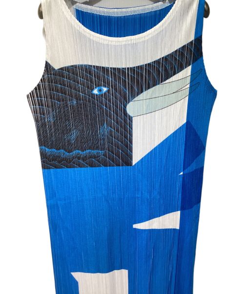 ISSEY MIYAKE（イッセイミヤケ）ISSEY MIYAKE (イッセイミヤケ) Kazumasa NAGAI (カズマサ ナガイ) Pleats One Piece Dress（プリーツワンピース） スカイブルー サイズ:3の古着・服飾アイテム