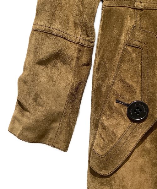 BURBERRY（バーバリー）BURBERRY (バーバリー) Suede Trench Coat（スエードトレンチコート） ブラウン サイズ:36の古着・服飾アイテム