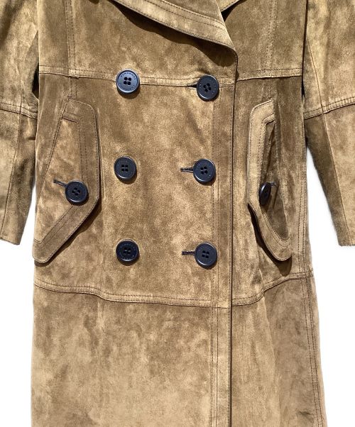 BURBERRY（バーバリー）BURBERRY (バーバリー) Suede Trench Coat（スエードトレンチコート） ブラウン サイズ:36の古着・服飾アイテム