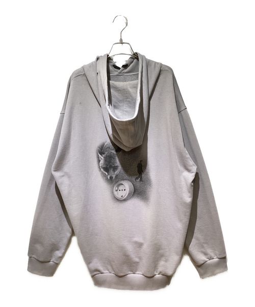 PRADA（プラダ）PRADA (プラダ) 22AW Transfer Print Hoodie（転写プリントフーディー） グレー サイズ:Lの古着・服飾アイテム