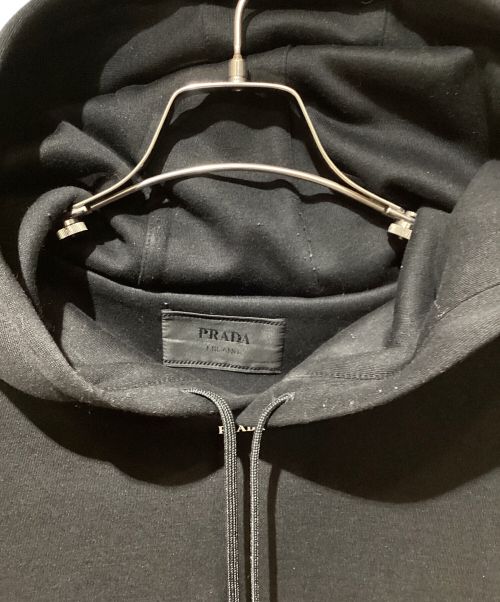 PRADA（プラダ）PRADA (プラダ) 23SS Technical Cotton Hoodie（テクニカルコットンフーディー） ブラック サイズ:Lの古着・服飾アイテム