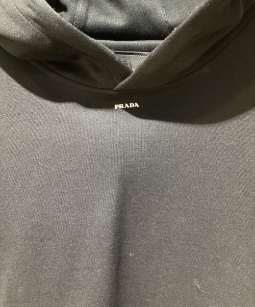 PRADA（プラダ）PRADA (プラダ) 23SS Technical Cotton Hoodie（テクニカルコットンフーディー） ブラック サイズ:Lの古着・服飾アイテム