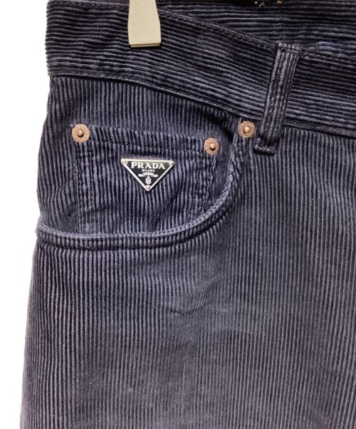 PRADA（プラダ）PRADA (プラダ) 24AW Corduroy baggy jeans（コーデュロイ バギージーンズ） ネイビー サイズ:Sの古着・服飾アイテム