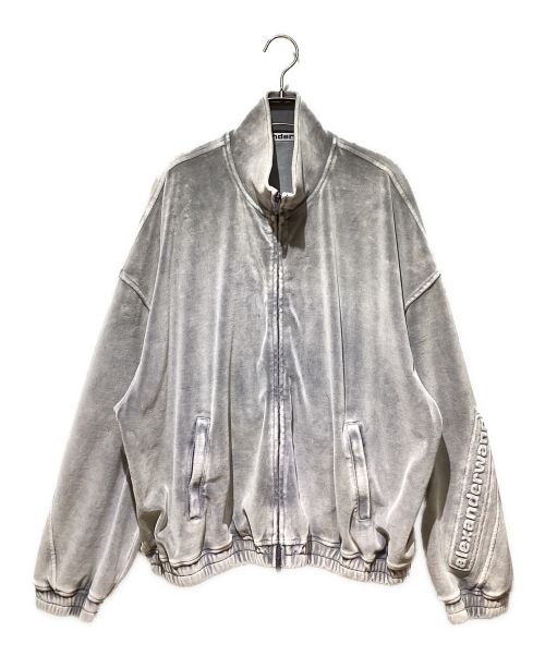 ALEXANDER WANG（アレキサンダー・ワン）ALEXANDER WANG (アレキサンダーワン) Embossed logo velour track jacket（エンボスロゴベロアトラックジャケット） グレー サイズ:Mの古着・服飾アイテム