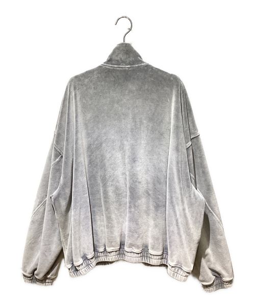 ALEXANDER WANG（アレキサンダー・ワン）ALEXANDER WANG (アレキサンダーワン) Embossed logo velour track jacket（エンボスロゴベロアトラックジャケット） グレー サイズ:Mの古着・服飾アイテム