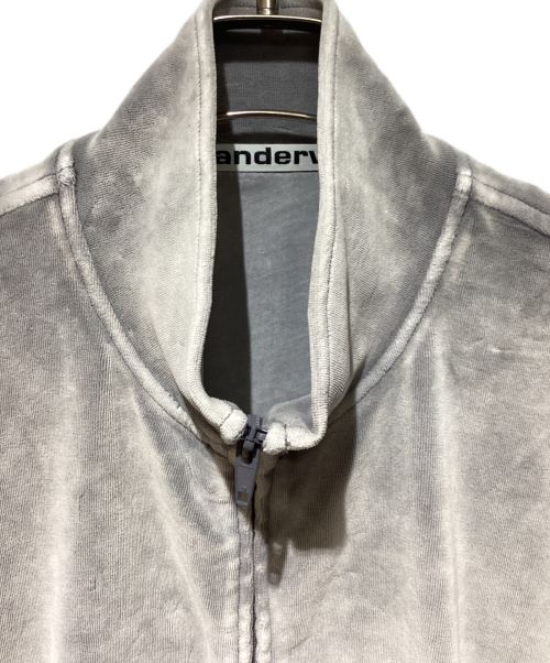 ALEXANDER WANG（アレキサンダー・ワン）ALEXANDER WANG (アレキサンダーワン) Embossed logo velour track jacket（エンボスロゴベロアトラックジャケット） グレー サイズ:Mの古着・服飾アイテム