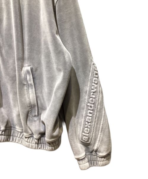 ALEXANDER WANG（アレキサンダー・ワン）ALEXANDER WANG (アレキサンダーワン) Embossed logo velour track jacket（エンボスロゴベロアトラックジャケット） グレー サイズ:Mの古着・服飾アイテム
