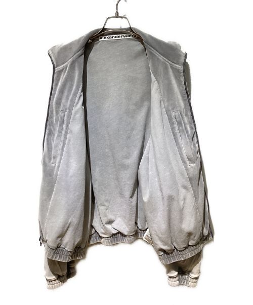 ALEXANDER WANG（アレキサンダー・ワン）ALEXANDER WANG (アレキサンダーワン) Embossed logo velour track jacket（エンボスロゴベロアトラックジャケット） グレー サイズ:Mの古着・服飾アイテム