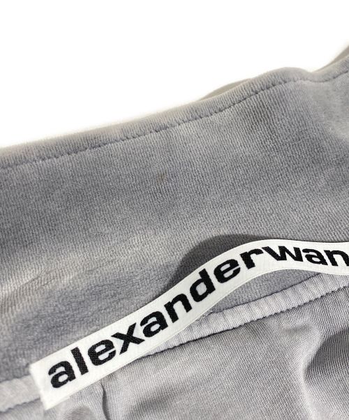 ALEXANDER WANG（アレキサンダー・ワン）ALEXANDER WANG (アレキサンダーワン) Embossed logo velour track jacket（エンボスロゴベロアトラックジャケット） グレー サイズ:Mの古着・服飾アイテム