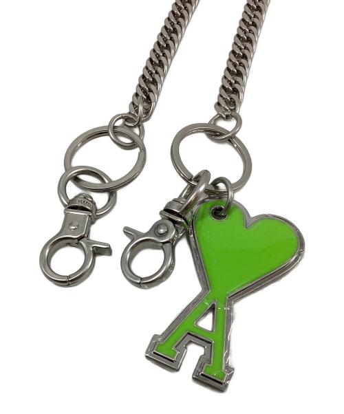 AMI PARIS（アミ パリス）AMI PARIS (アミ パリ) ロゴチャーム付ウォレットチェーン グリーン サイズ:表記なし 未使用品の古着・服飾アイテム