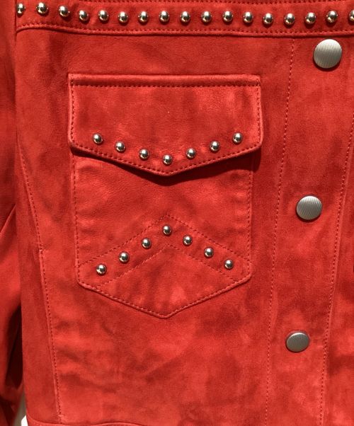 MIU MIU（ミュウミュウ）MIU MIU (ミュウミュウ) レザージャケット レッド サイズ:36の古着・服飾アイテム