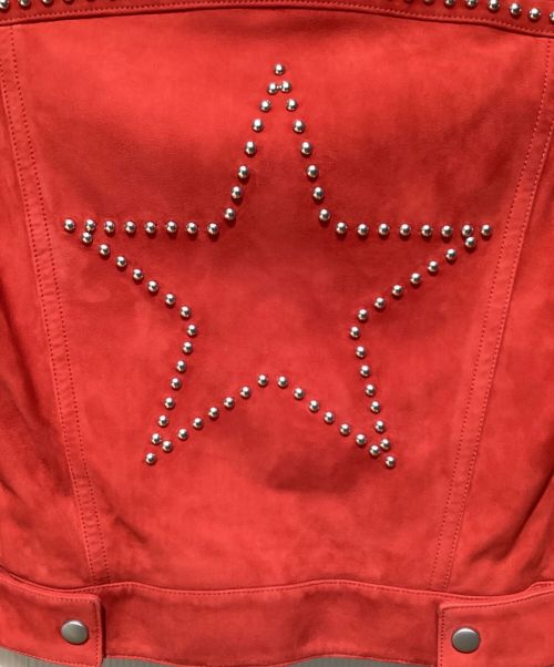MIU MIU（ミュウミュウ）MIU MIU (ミュウミュウ) レザージャケット レッド サイズ:36の古着・服飾アイテム