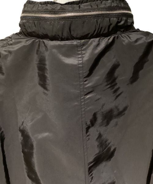 PRADA（プラダ）PRADA (プラダ) Nylon Collarless Coat（ナイロンノーカラーコート） ブラック サイズ:36の古着・服飾アイテム