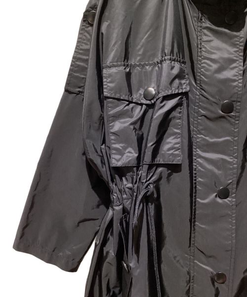 PRADA（プラダ）PRADA (プラダ) Nylon Collarless Coat（ナイロンノーカラーコート） ブラック サイズ:36の古着・服飾アイテム