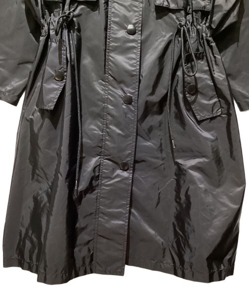 PRADA（プラダ）PRADA (プラダ) Nylon Collarless Coat（ナイロンノーカラーコート） ブラック サイズ:36の古着・服飾アイテム
