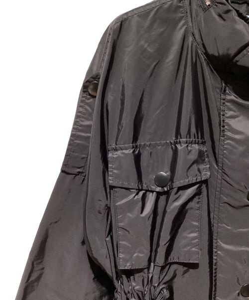 PRADA（プラダ）PRADA (プラダ) Nylon Collarless Coat（ナイロンノーカラーコート） ブラック サイズ:36の古着・服飾アイテム