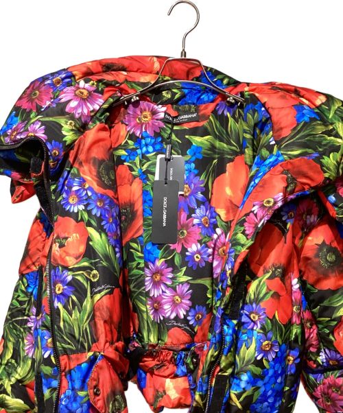 DOLCE & GABBANA（ドルチェ＆ガッバーナ）DOLCE & GABBANA (ドルチェ＆ガッバーナ) Flower Pattern Padded Jacket（フラワー総柄ジャケットパデッド） レッド×ブルー サイズ:36の古着・服飾アイテム