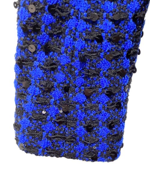 BALMAIN（バルマン）BALMAIN (バルマン) ツイードスパンコールジャケット ブルー サイズ:36の古着・服飾アイテム