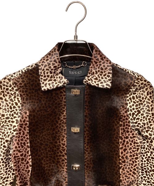 GUCCI（グッチ）GUCCI (グッチ) ハラコジャケット ブラウン サイズ:36の古着・服飾アイテム