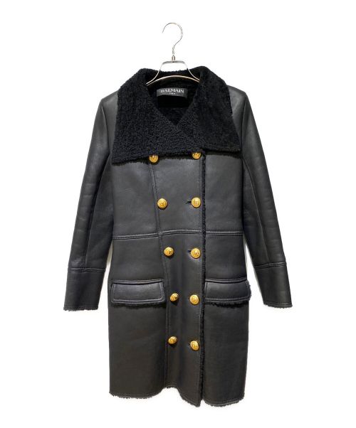 BALMAIN（バルマン）BALMAIN (バルマン) mouton coat（ムートンコート） ブラック サイズ:34の古着・服飾アイテム