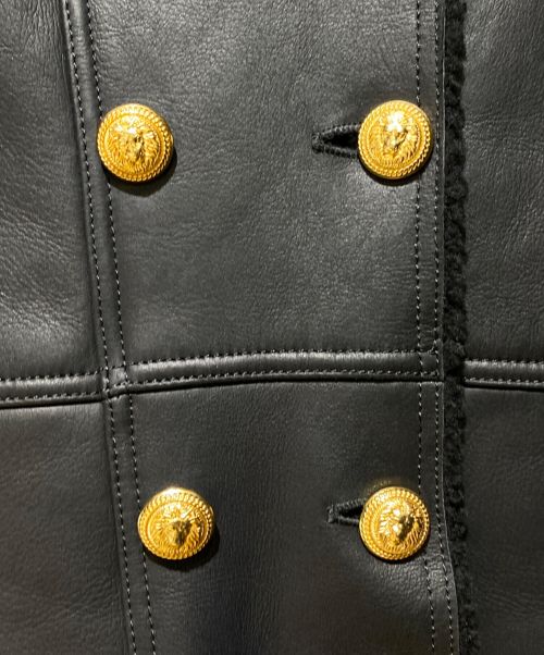 BALMAIN（バルマン）BALMAIN (バルマン) mouton coat（ムートンコート） ブラック サイズ:34の古着・服飾アイテム