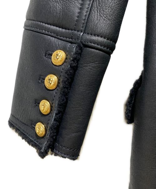 BALMAIN（バルマン）BALMAIN (バルマン) mouton coat（ムートンコート） ブラック サイズ:34の古着・服飾アイテム