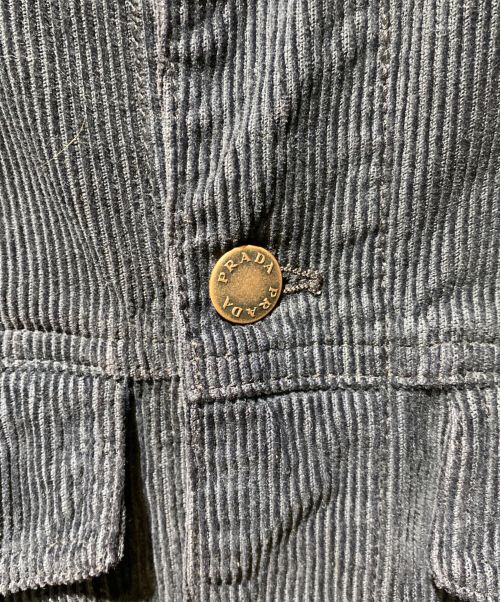 PRADA（プラダ）PRADA (プラダ) コーデュロイ ブルゾンジャケット ネイビー サイズ:Mの古着・服飾アイテム