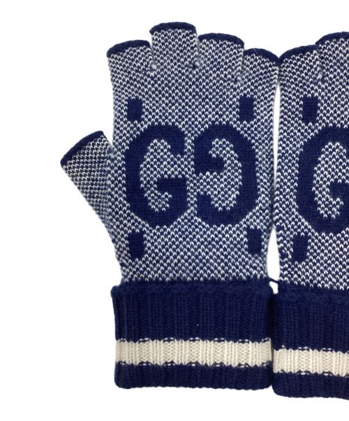 GUCCI（グッチ）GUCCI (グッチ) GG グローブ ブルー サイズ:Mの古着・服飾アイテム