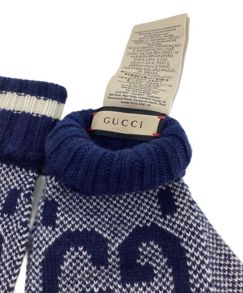 GUCCI（グッチ）GUCCI (グッチ) GG グローブ ブルー サイズ:Mの古着・服飾アイテム