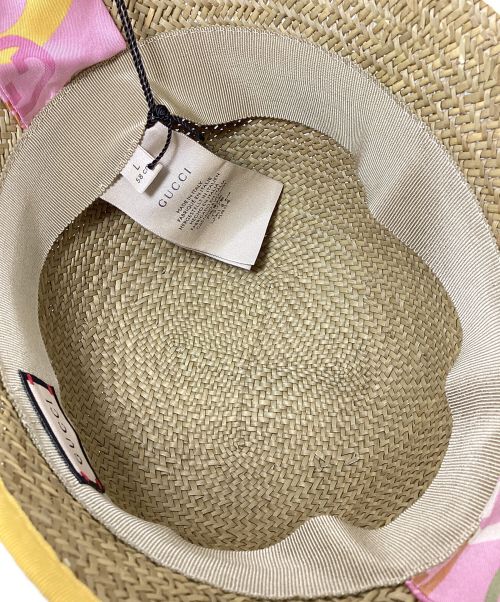 GUCCI（グッチ）GUCCI (グッチ) Flora Straw Hat（フローラ/ストローハット） サイズ:L 未使用品の古着・服飾アイテム