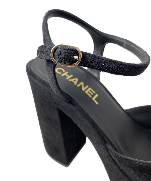 CHANEL（シャネル）CHANEL (シャネル) スエードココマークサンダル ブラック サイズ:38　2/1の古着・服飾アイテム