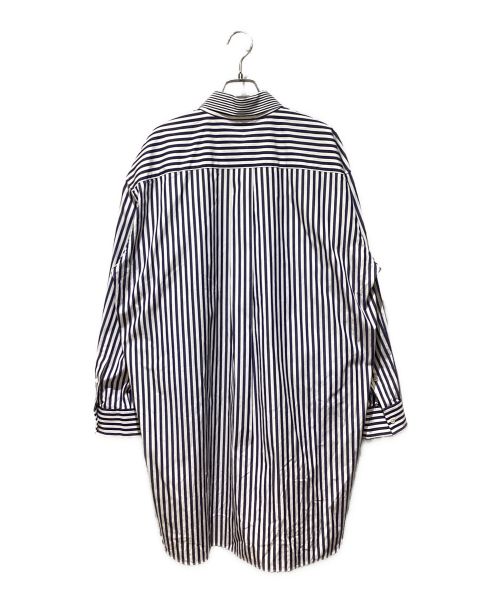 sacai（サカイ）sacai (サカイ) 23SS Bianco maxi shirt with cut-out sleeves（ビアンコマキシシャツウィズカットアウトスリーブ） ブルー サイズ:3の古着・服飾アイテム