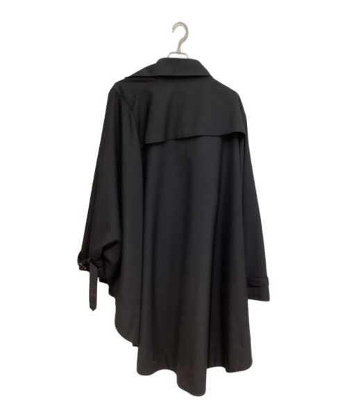 GROUND Y（グラウンドワイ）GROUND Y (グラウンドワイ) 21AW T／W gabardine Big cape cloak(21AW T／W ギャバジンビッグケープクローク) ブラック サイズ:3の古着・服飾アイテム