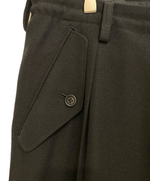 Yohji Yamamoto pour homme（ヨウジヤマモト プールオム）Yohji Yamamoto pour homme (ヨウジヤマモト プールオム) ARMY GABARDINE TUCK PANTS ブラック サイズ:SIZE 3の古着・服飾アイテム