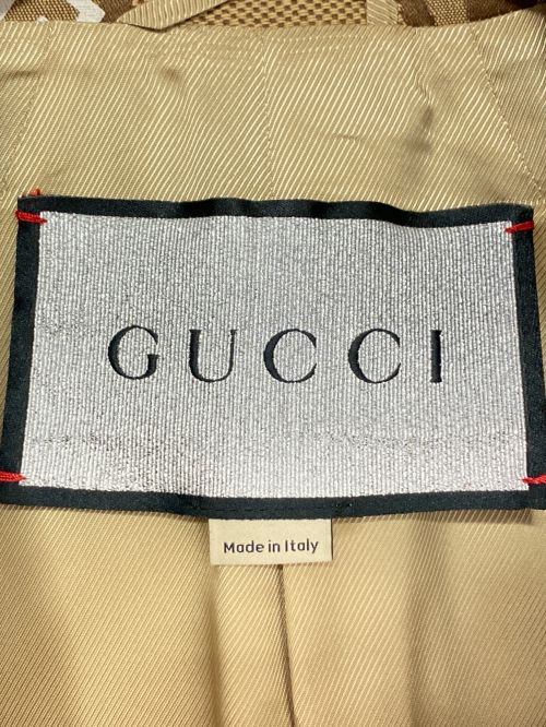 GUCCI（グッチ）GUCCI (グッチ) BALENCIAGA (バレンシアガ) ハッカー ジャンボGG ジャケット ブラウン サイズ:46の古着・服飾アイテム